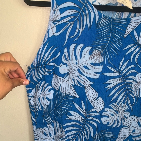 Water Lily maxi dress blue tropical vibes print great for summer size small - Picture 7 of 7